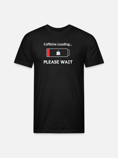 Caffeine Loading PleaseWait - Unisex Poly/Cotton T-Shirt - black