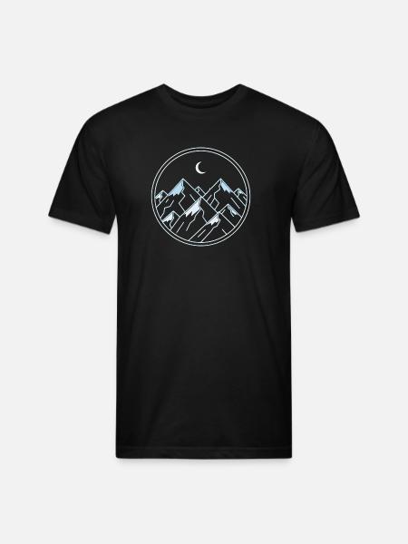 Moonlit Ice Alpine Peak - Unisex Poly/Cotton T-Shirt - black