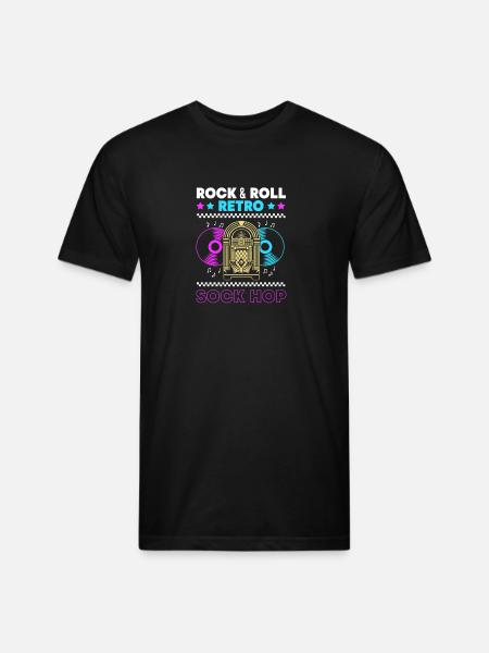 Music 50s Retro Sock Hop - Unisex Poly/Cotton T-Shirt - black