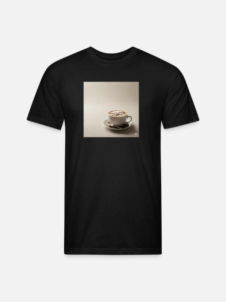 Morning Coffee Latte Art - Unisex Poly/Cotton T-Shirt - black