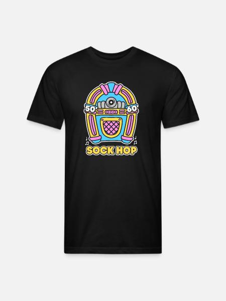 Jukebox 50s Sock Hop - Unisex Poly/Cotton T-Shirt - black
