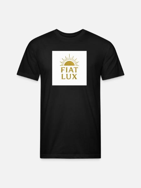 Fiat Lux Gold Sunburst Logo - Unisex Poly/Cotton T-Shirt - black