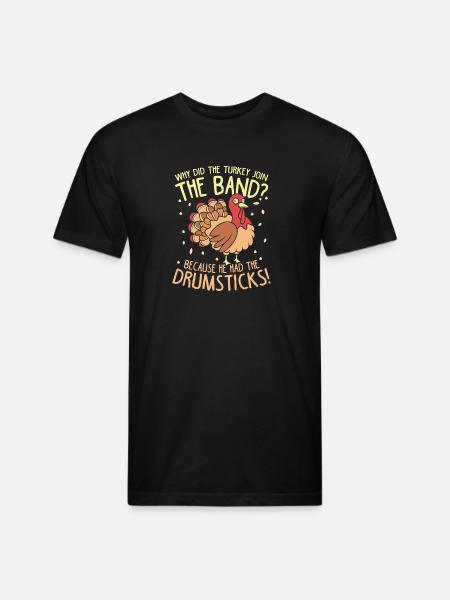 Thanksgiving Turkey Band Drumsticks - Unisex Poly/Cotton T-Shirt - black
