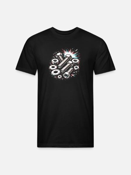 Screws Nuts Mechanic Tool Design - Unisex Poly/Cotton T-Shirt - black