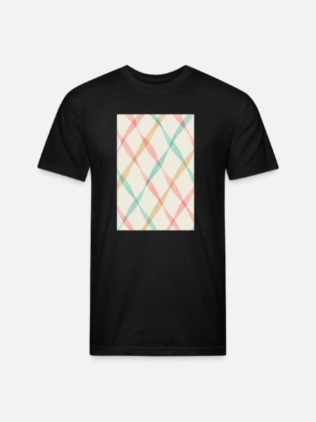 Pastel Diagonal Plaid - Unisex Poly/Cotton T-Shirt - black