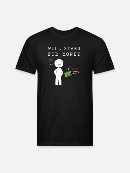 Money Meme Millennial Humor - Unisex Poly/Cotton T-Shirt - black