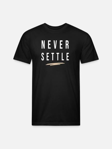 Never Settle - Unisex Poly/Cotton T-Shirt - black