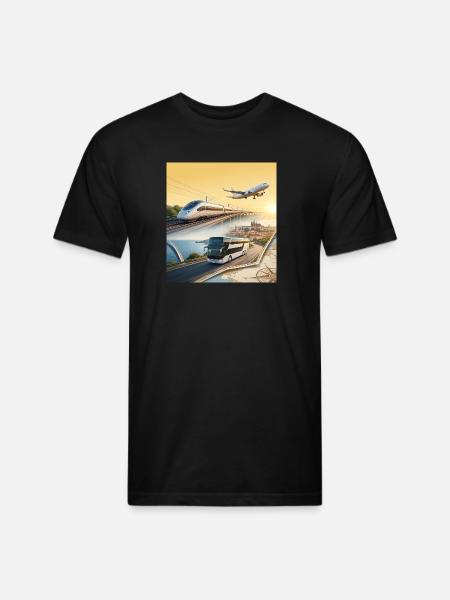 European Travel Journey Poster - Unisex Poly/Cotton T-Shirt - black