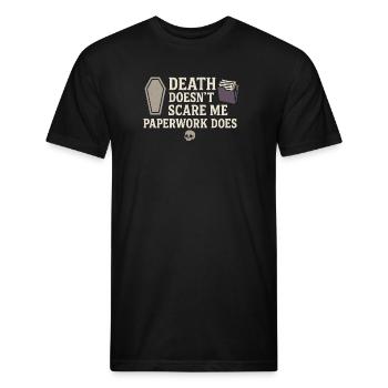 Mortuary Science Dark Humor Death Positive - Unisex Poly/Cotton T-Shirt - black - Front - Jose (178cm)