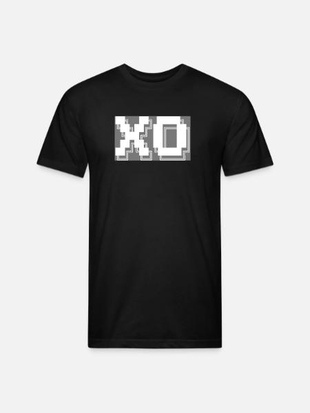 XO Pixel Art Tech - Unisex Poly/Cotton T-Shirt - black