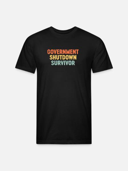 Government Shutdown Survivor - Unisex Poly/Cotton T-Shirt - black