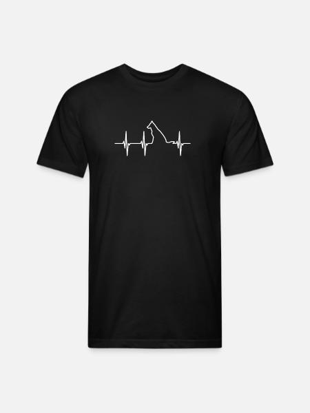 Dog ECG Heartline - Unisex Poly/Cotton T-Shirt - black