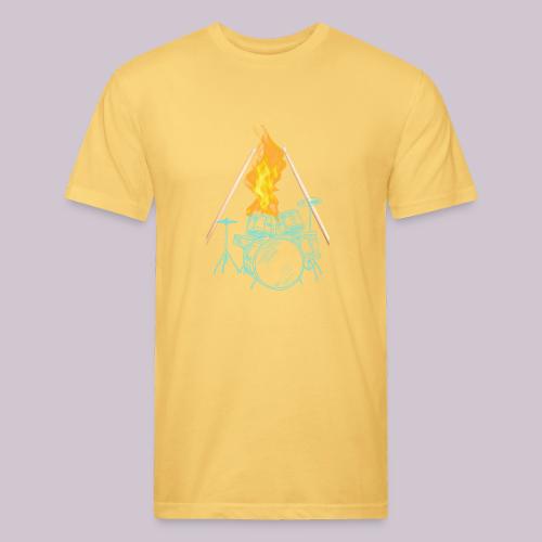 Drums on Fire - Men’s Fitted Poly/Cotton T-Shirt