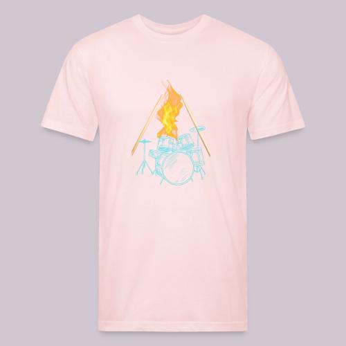 Drums on Fire - Men’s Fitted Poly/Cotton T-Shirt