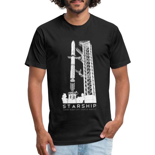 Starship Super-Heavy Lift Launch Vehicle - Men’s Fitted Poly/Cotton T-Shirt