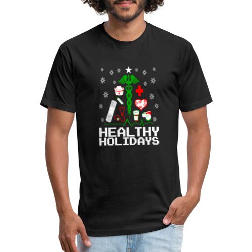 Healthy Holidays Nurse - Men’s Fitted Poly/Cotton T-Shirt