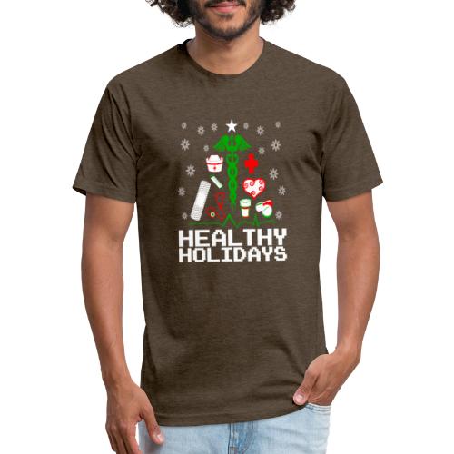 Healthy Holidays Nurse - Fitted Cotton/Poly T-Shirt by Next Level