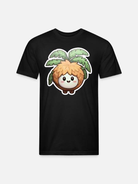 Coconut kawaii - Unisex Poly/Cotton T-Shirt - black