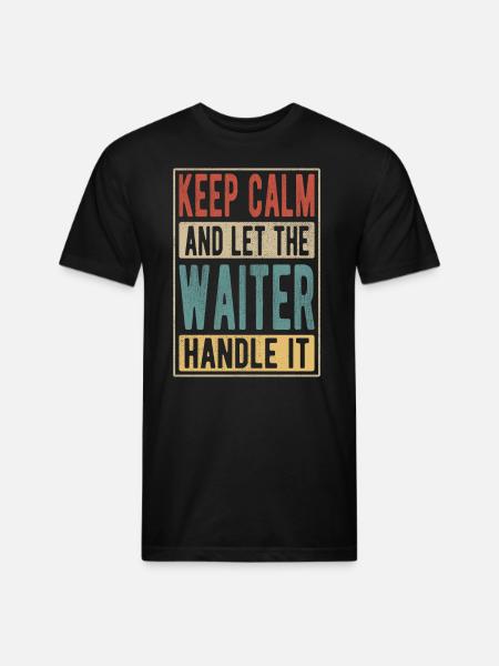 Waiter Retro Gift - Unisex Poly/Cotton T-Shirt - black