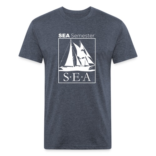 SEA_logo_WHITE_eps - Men’s Fitted Poly/Cotton T-Shirt