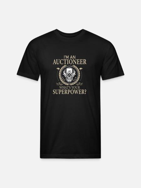Funny Auctioneer Awesome - Unisex Poly/Cotton T-Shirt - black