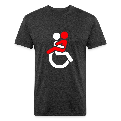 Wheelchair Love for adults. Humor shirt - Men’s Fitted Poly/Cotton T-Shirt