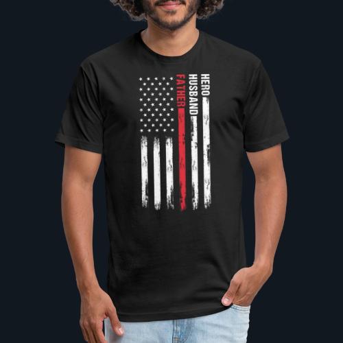 American Best Dad Hero Husband Father - Unisex Poly/Cotton T-Shirt