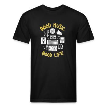 Music On - Unisex Poly/Cotton T-Shirt - black - Front - Jose (178cm)