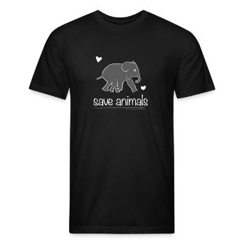 save animals animal elephant animal welfare - Unisex Poly/Cotton T-Shirt - black - Front - Jose (178cm)
