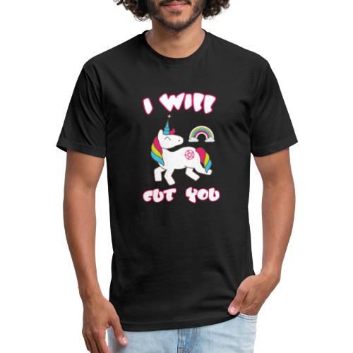 I WILL CUT YOU UNICORN NEW - Men’s Fitted Poly/Cotton T-Shirt