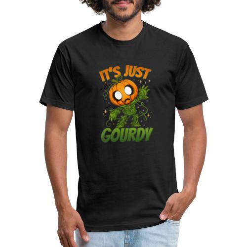Cute Pumpkin Monster “It’s Just Gourdy” Funny - Unisex Poly/Cotton T-Shirt