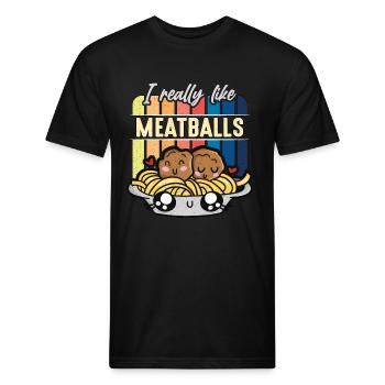 Meatballs I Really Like Meatballs Italian Foodies - Unisex Poly/Cotton T-Shirt - black - Front - Jose (178cm)