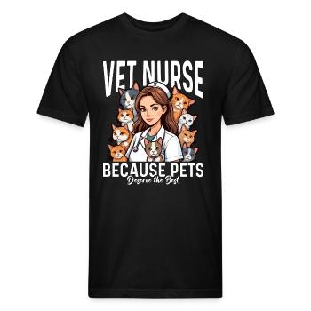 Vet Nurse Because Pets Deserve The Veterinarian - Unisex Poly/Cotton T-Shirt - black - Front - Jose (178cm)
