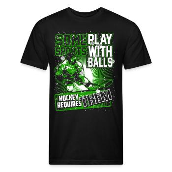 Hockey - Play with balls - Unisex Poly/Cotton T-Shirt - black - Front - Jose (178cm)