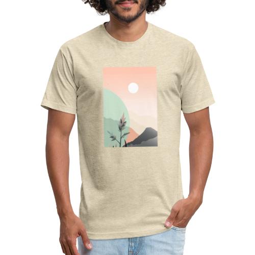 Retro Sunrise - Men’s Fitted Poly/Cotton T-Shirt