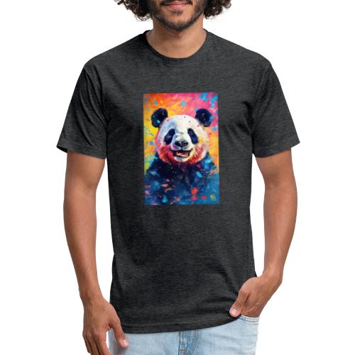 Paint Splatter Panda Bear - Men’s Fitted Poly/Cotton T-Shirt