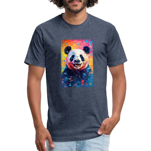 Paint Splatter Panda Bear - Men’s Fitted Poly/Cotton T-Shirt