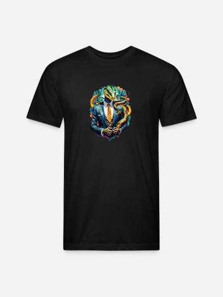 Snake in suit - Unisex Poly/Cotton T-Shirt - black
