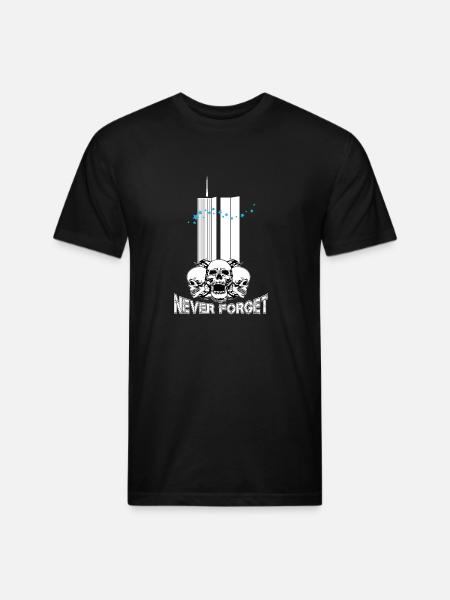 911 Never forget white - Unisex Poly/Cotton T-Shirt - black