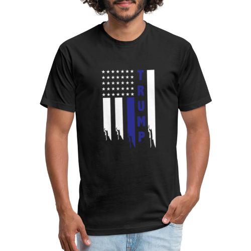 thin blue line trump supporter funny saying gifts - Fitted Cotton/Poly T-Shirt by Next Level