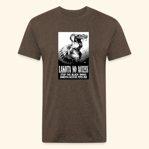 Lakota No Access, Stop the Black Snake, NODAPL - Men’s Fitted Poly/Cotton T-Shirt