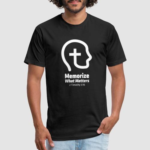 Memorize What Matters Cross Logo Design - Men’s Fitted Poly/Cotton T-Shirt