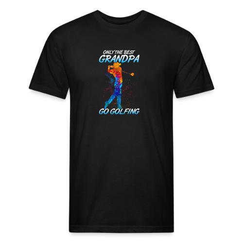Best Grandpa Golf Gift - Colorful Watercolor Tee - Unisex Poly/Cotton T-Shirt