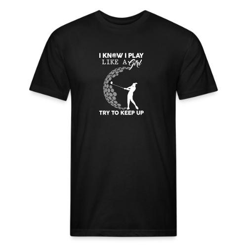 Play Like A Girl Try To Keep Up - Golf Lady Gift - Unisex Poly/Cotton T-Shirt
