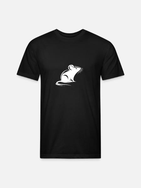 Mouse Drawing Tattoo Style - Unisex Poly/Cotton T-Shirt - black