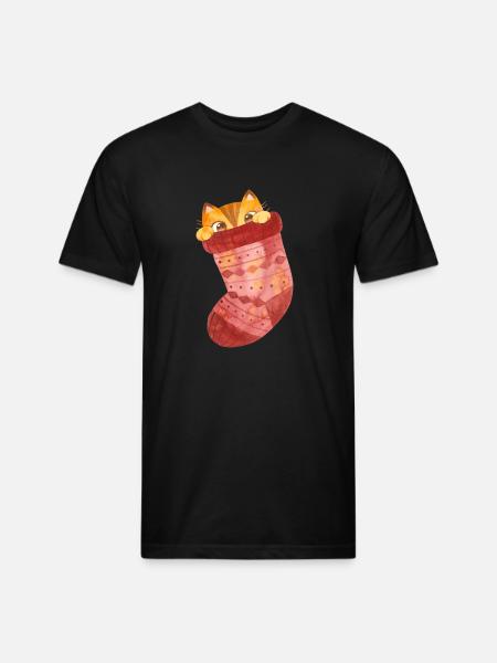 Cute Cat Socks - Unisex Poly/Cotton T-Shirt - black