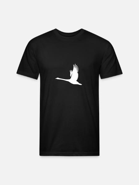Tattoo Style Swan - Unisex Poly/Cotton T-Shirt - black