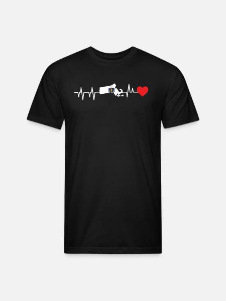 Massachusetts Heartbeat Gift - Unisex Poly/Cotton T-Shirt - black