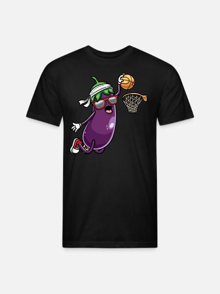 Eggplant Fruit Vegetable Vegetarian - Unisex Poly/Cotton T-Shirt - black