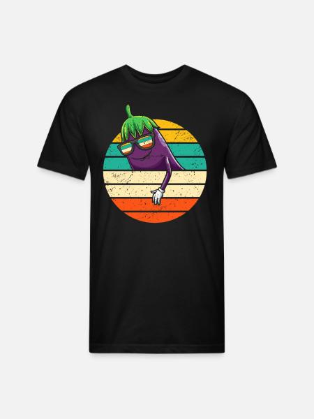 Eggplant Fruit Vegetable Vegetarian - Unisex Poly/Cotton T-Shirt - black
